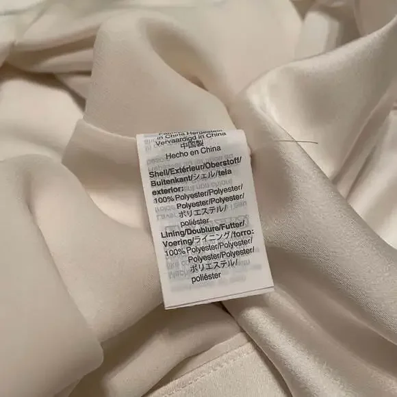 J. Crew Satin Long Sleeve Peplum Blouse Sz6 Ivory Old Money Lux - Picture 6 of 8